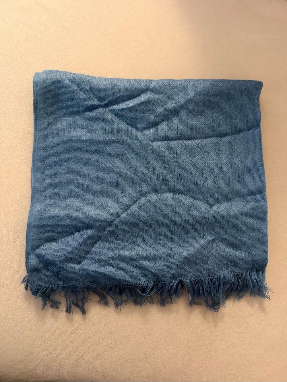 Blue Fringed Scarf